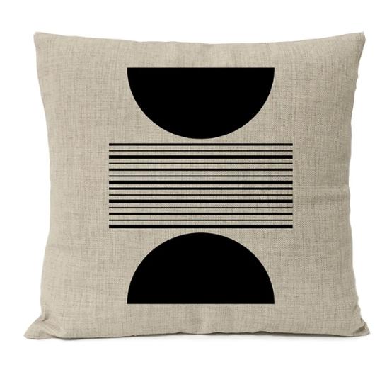 Home Decorative Black Geometric Linen Pillow Cover Boho Bohemia Throw Pillow Art Cushion Decoration Sofa Pillowcase 60x60
