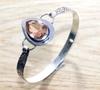 Morganite 925 Silver Plated Bangle 7" Gift For Sister Limited Stock Deal e2L12