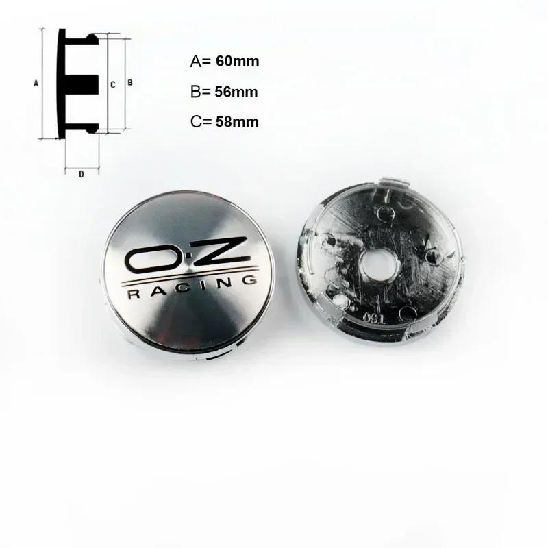 6 COLORS 60MM OZ Racing Car Wheel Center Hub Caps Car Emblem Badge Logo Wheel Center Cap Label Car Styling Accessories