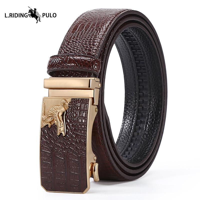 

Мужской ремень из крокодиловой кожи высокого класса, деловой, модный, для молодых людей, с автоматической пряжкой 130cm