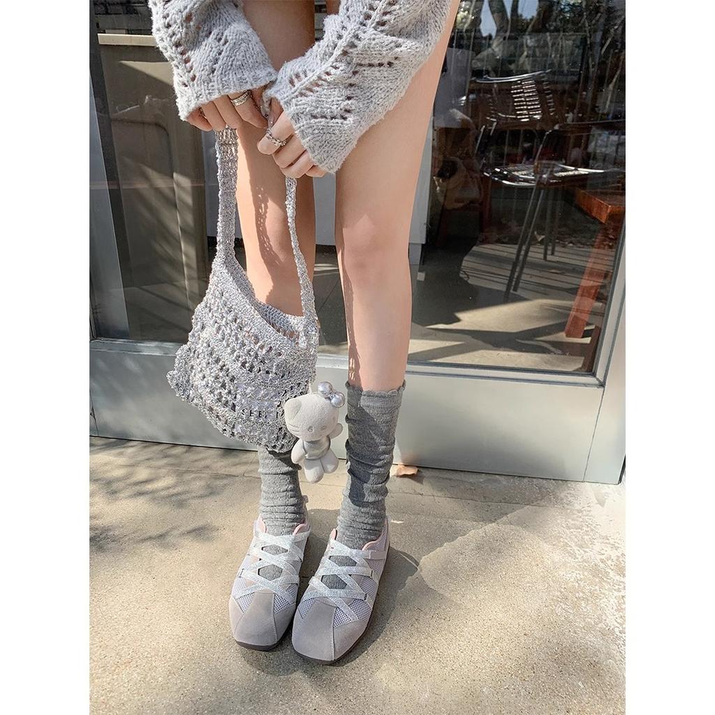 Cowhide Version~ Su Yinyin Korean Blogger Functional Wind Moral Training Shoes Ballet Mary Jane Shoes Sports and Leisure Shoes Women