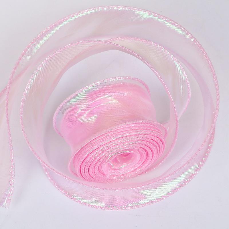Iridescent 4cm Colorful Fishtail Yarn Ribbon for DIY Flower Gift Box Packaging