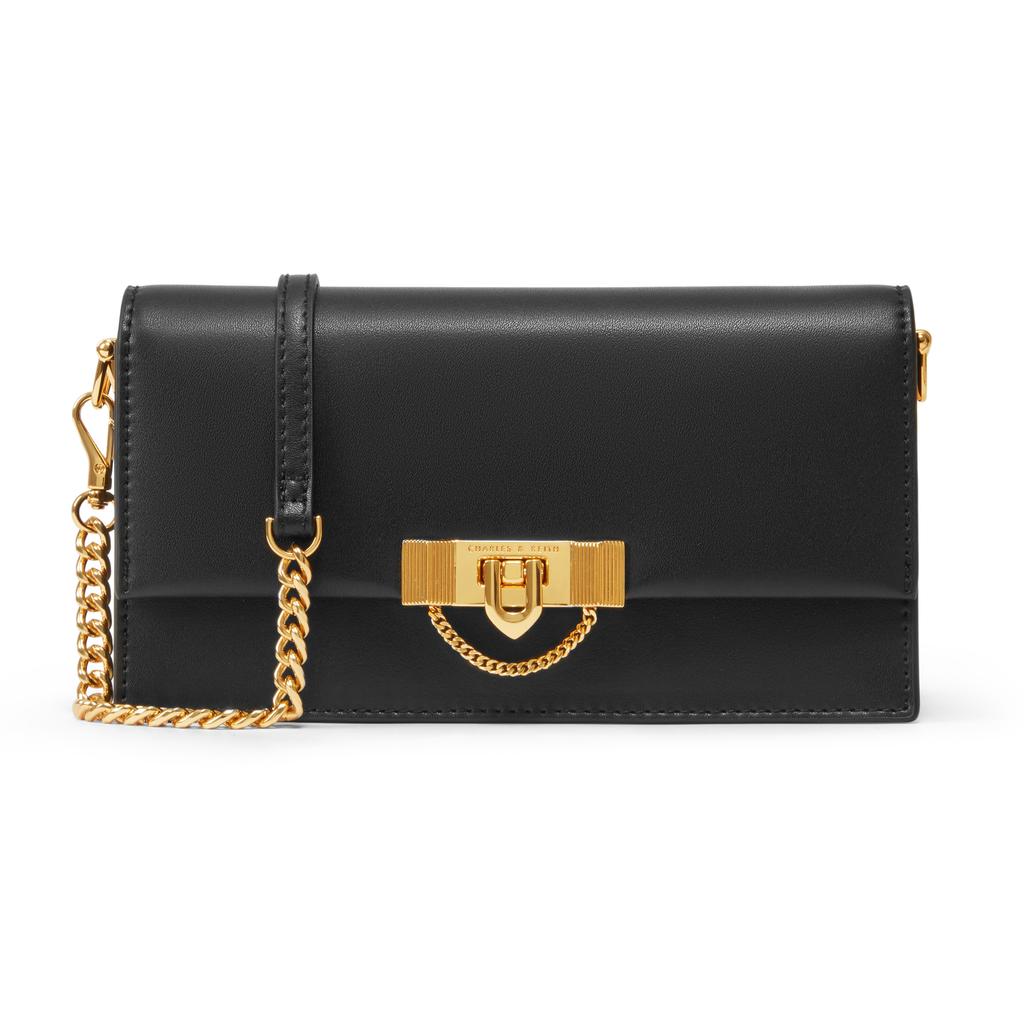 New CHARLES&KEITH PU Crossbody Bag, Shoulder Bag, Wallet Women's Beige/Black/Green/Pink CK6-10701189