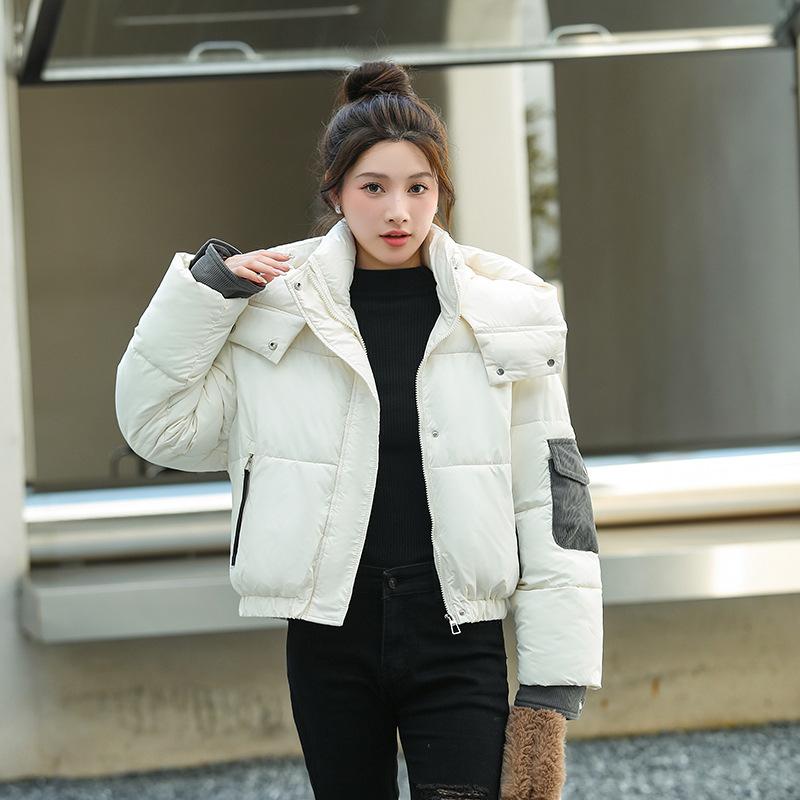 

Женская короткая пуховая одежда, новая студенческая модная хлопковая одежда, свободная и универсальная хлопковая куртка с капюшоном. XXL