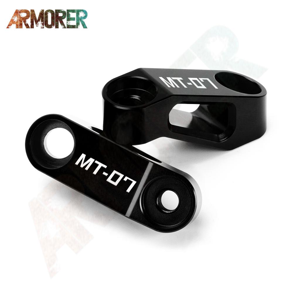 MT07 Rearview Mirrors Extension Riser Extend Adapter Motorcycle Accessories For YAMAHA MT-07 MT07 MT 07 2014 - 2022 2017