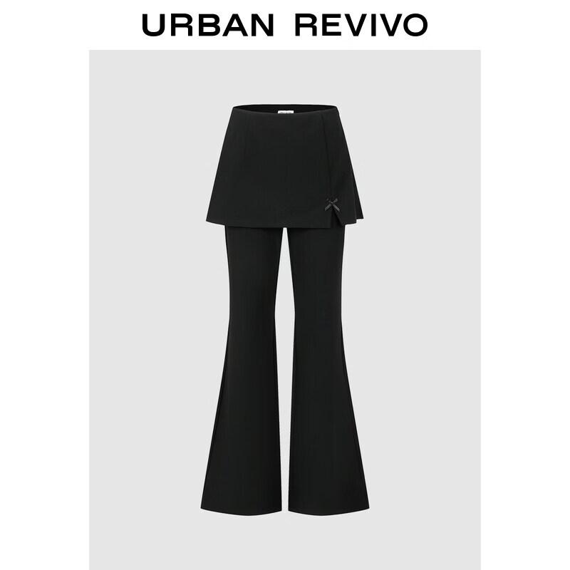 Women s High-Waist Flared Skirt-Pants with Bow XS