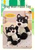 Curious Grey Wolf Cartoon Plush Toy: Children's Birthday Gift & Home Decoration Sleep Companion