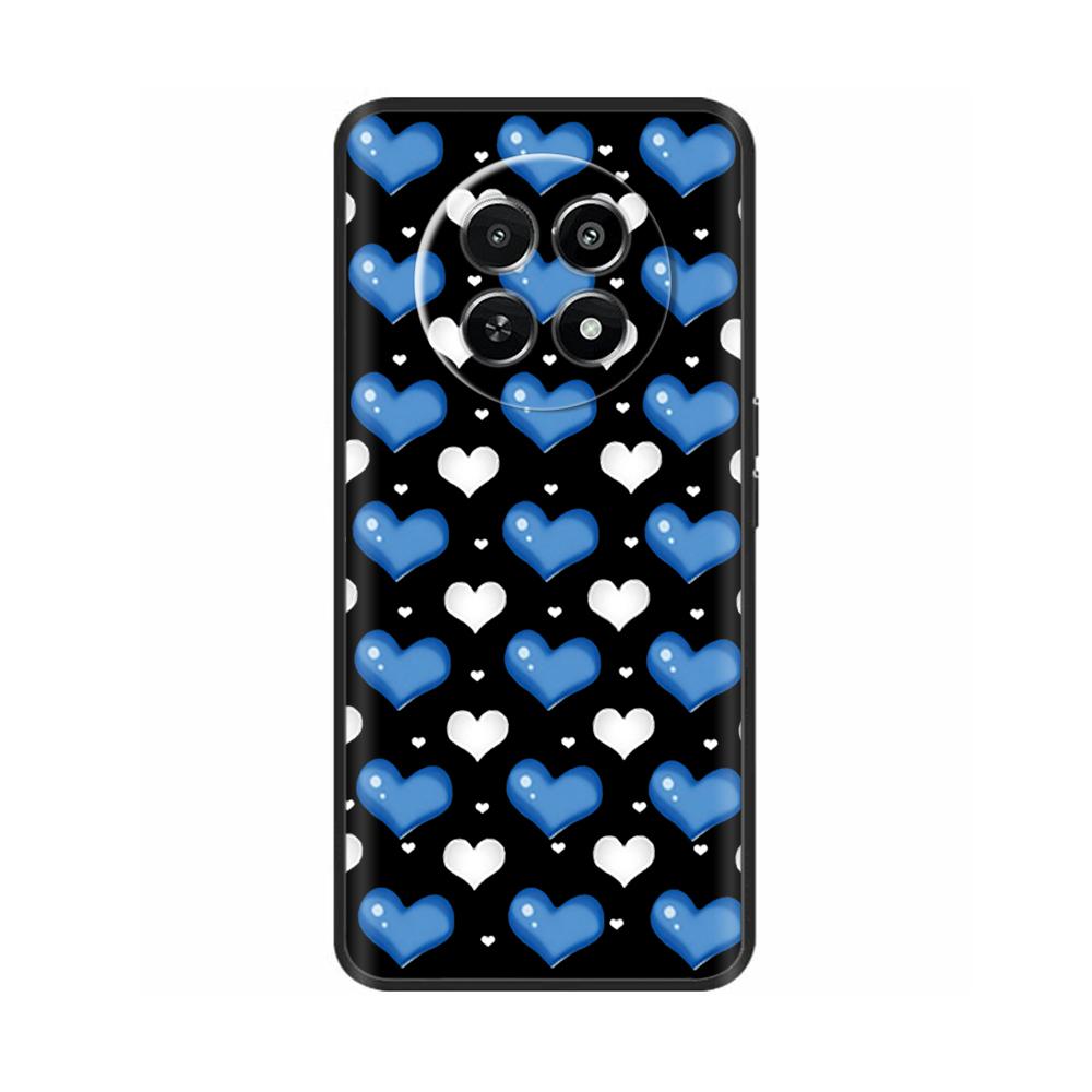 Für Realme 12 5G 12X Handyhülle Cover Blumen Aufdruck Weiches Schwarzes TPU Fundas Für Realme12 12 X Bumper Schale Para Coque Etui Capas