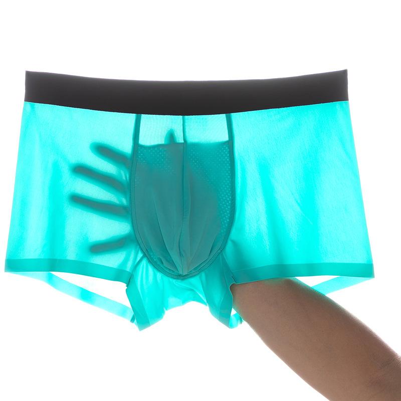 

Мужское нижнее белье из ледяного шелка, однотонные боксеры со средней талией XXXL