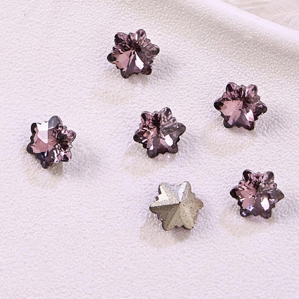 10 Pieces Pink Shiny Rhinestones Nail Art Decorations Mixed Shapes Including Hearts Squares Butterflies Drops for DIY Nail Design Home Salon Party