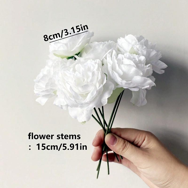 1Pcs Artificial Peony Flower Heads Rose Red Faux Flower Silk Artificial Flower Heads Simulated Penoy For Wedding Party Decoration, Cake Decoration