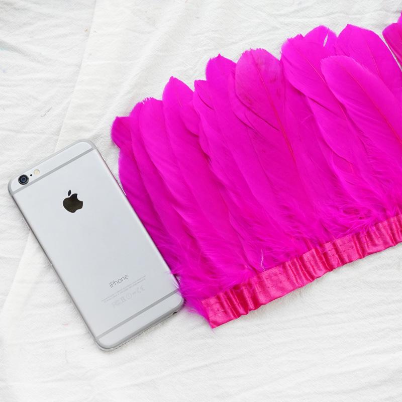 Color Hard Floating Feather Cloth Edge Goose Feather Cloth Strip Diy Feather Flower Skirt Shawl Stage Costume Wing Decoration