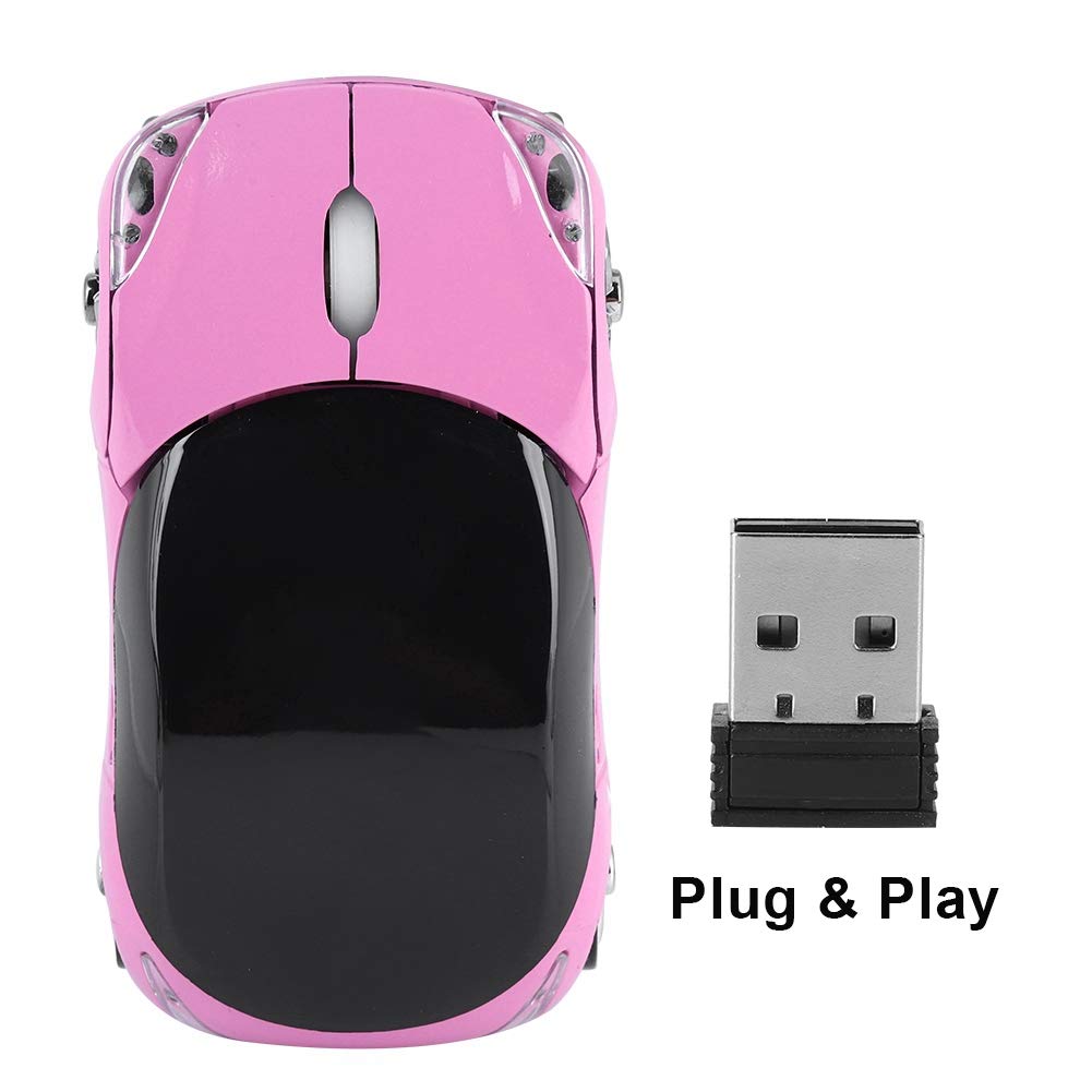 Wireless Sports Car Style Bluetooth Optical Mouse with USB 1600DPI High Precision Portable Gaming Mouse for PC Richer-R Mouse, 2.4G Receiver, Mouse,
