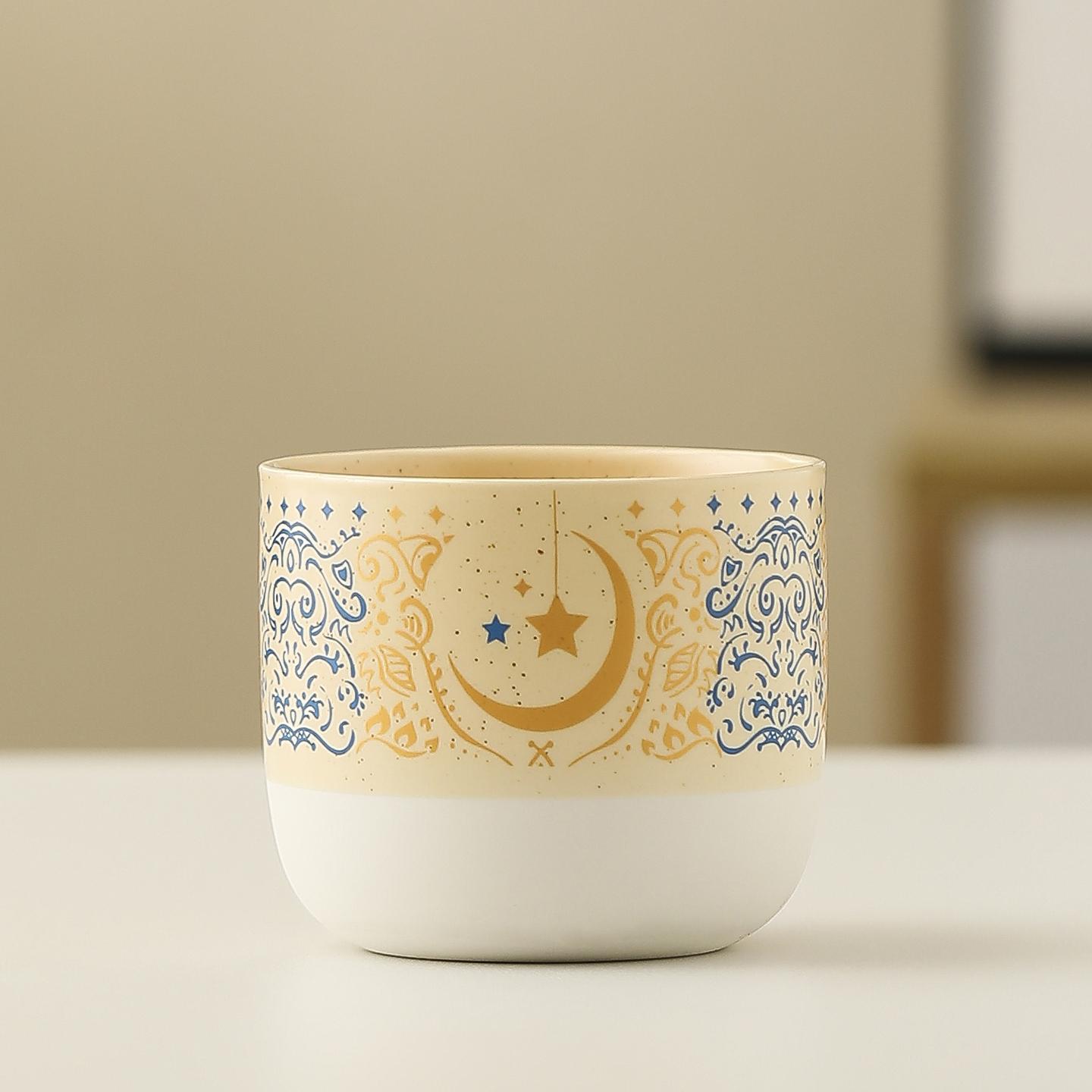 

Middle Eastern Ramadan style coffee cups, small earthenware tea cups, Arab and Turkish coffee cups, no-handle kava cups, gifts 200-400ml жёлтый