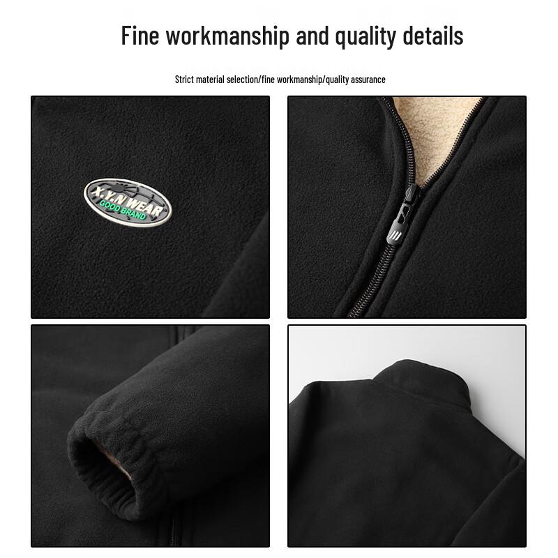 Dibenze Men's Plus Size Fleece Lined Jacket