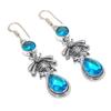 Natural Swiss Blue Topaz Gemstone 925 Sterling Silver Earring 2.56" f3V32