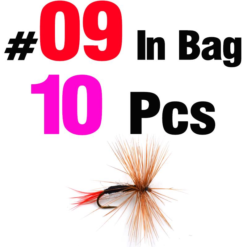 MNFT 10Pcs Various Dry Fly Fishing Lure Trout Salmon Dry Flies Fish Hook Size #6 #10 #12 Nymph Mosquito Lures Fishing Tackle