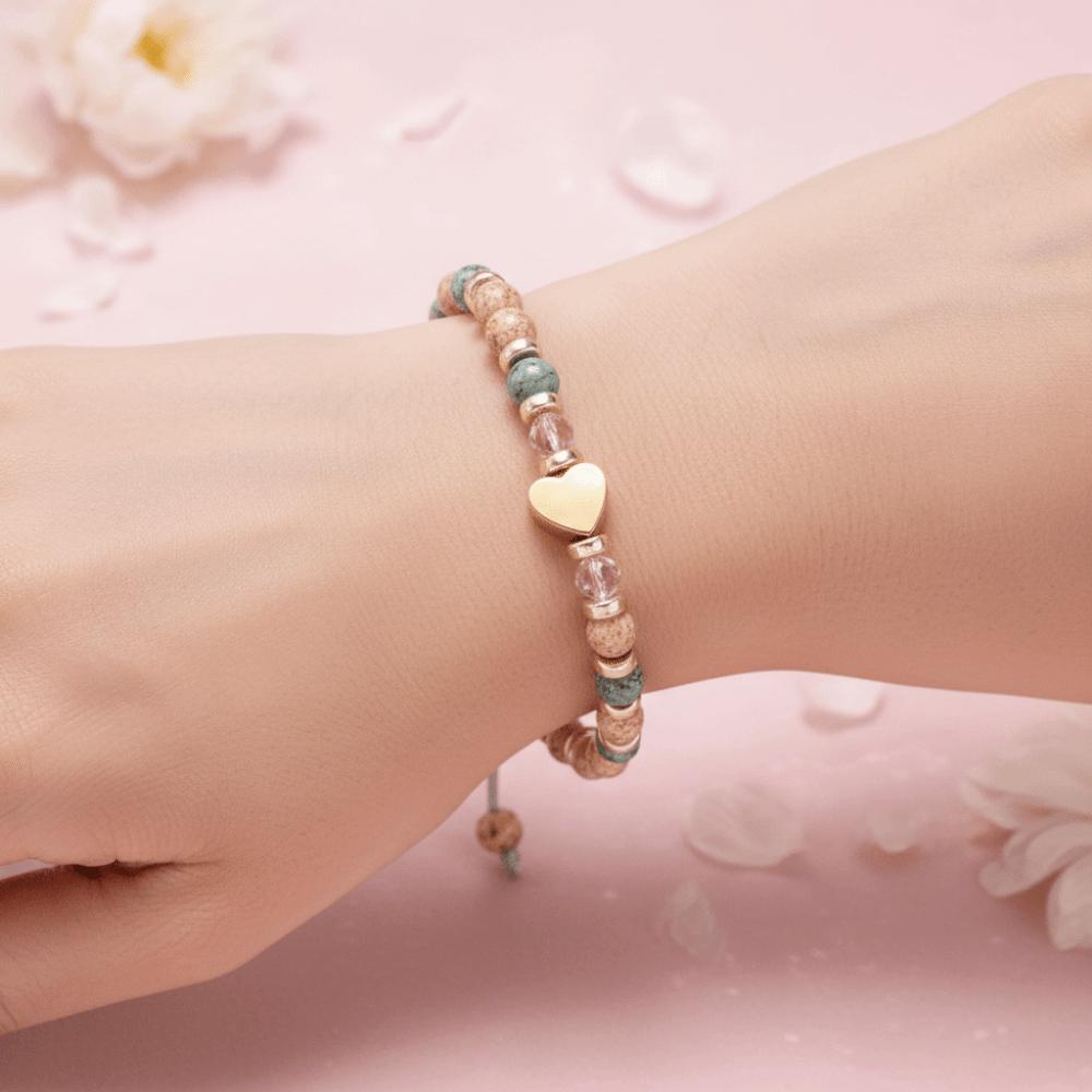 Best Wish Bead Bracelet Wristbands Heart Bracelet Fashion Accessory Adjustable Wrist Chain Gifts