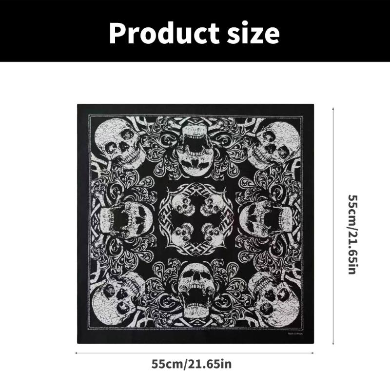 Foulard Multiuso con Stampa Teschio per Street Dance Copricapo con Stampa Digitale per Attività all'Aperto Ciclismo Escursionismo Foulard