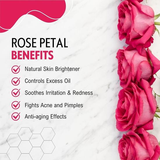 Brijbooti Sušené růžové lístky 100 gramů | Sušené jedlé růžové lístky | Růžové lístky (Gulab Patti) pro obličej, tělo, koupel, vlasy, vaření, jedení a bylinkový čaj | Růžový květ