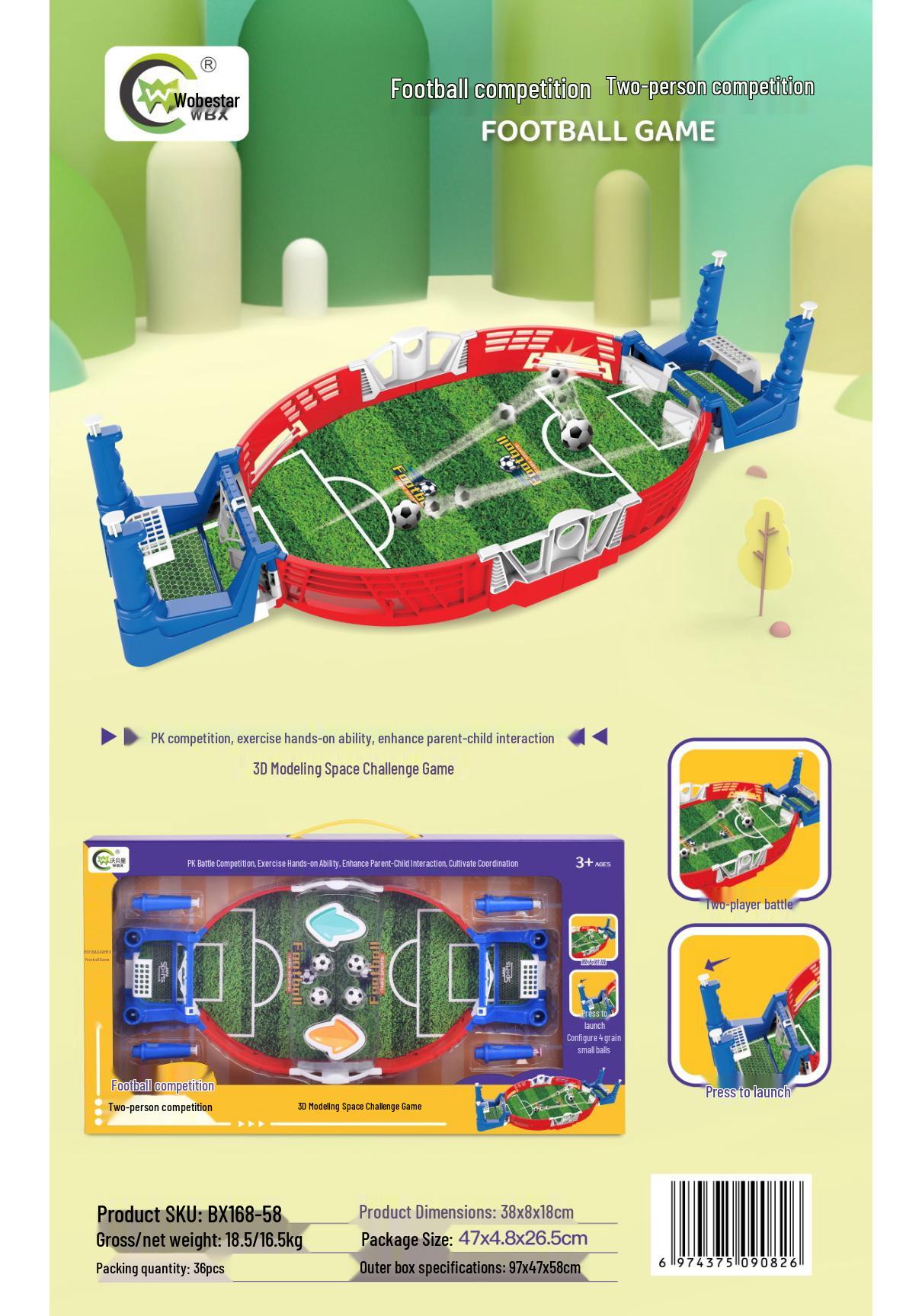 Parent-Child Interactive Football Table Game: Two-Player Puzzle & Ejection Toy