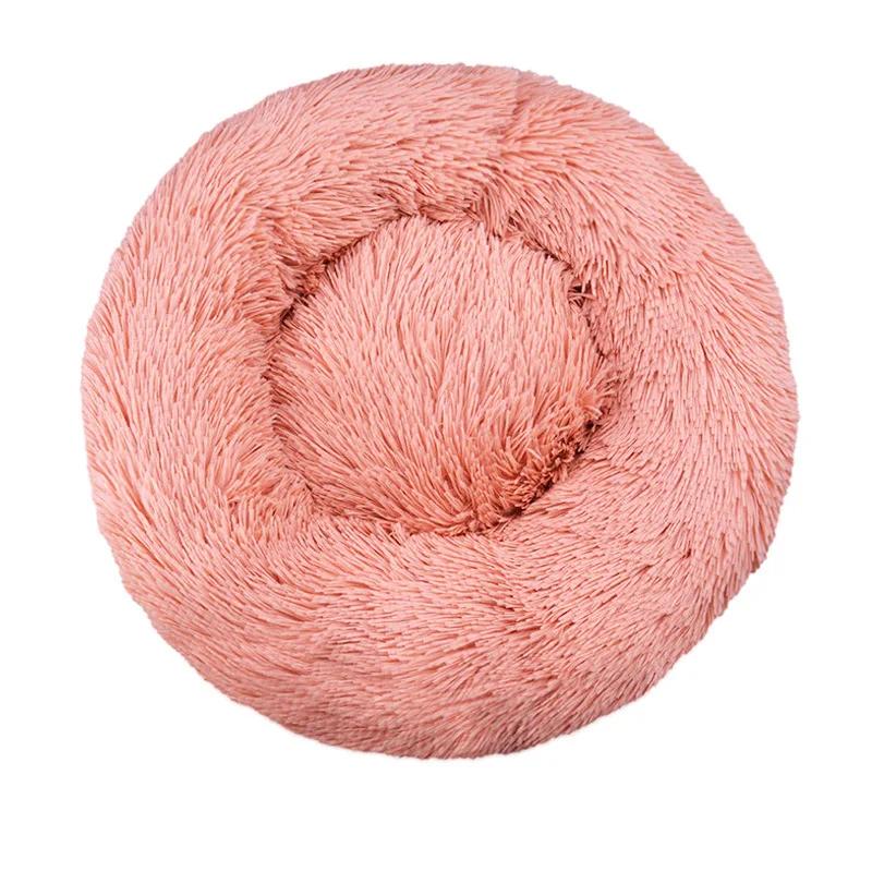 Round Winter Warm Plush Pet Bed - Washable Dog Cat Basket for Small Medium Large Pets Sofa Cushion