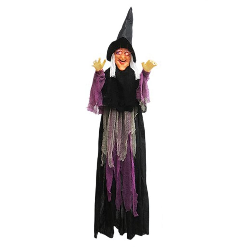 Halloween Electronic Witch Decoration, Life-size Hanging Witch Halloween Decoration, Scary Flying Electronic Witch For Halloween Decoration