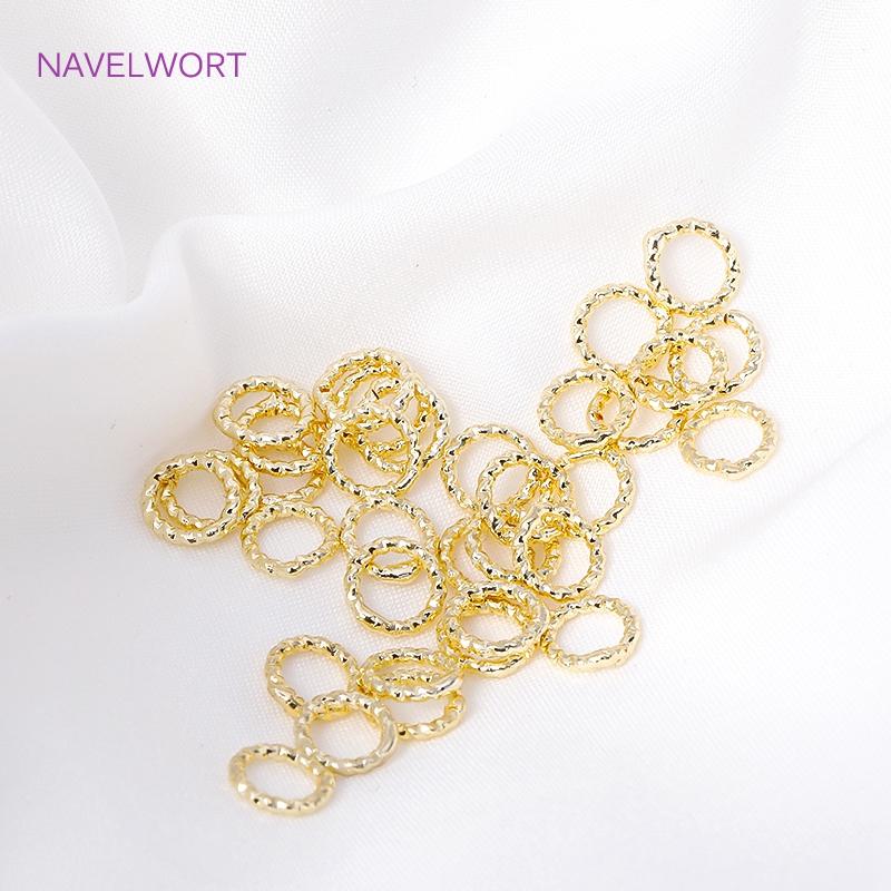 6/8/10/12MM 18K Gold Plated Brass Round Twist Closed Ring Connectors Accessories For DIY Jewelry Making Supplies Wholesale