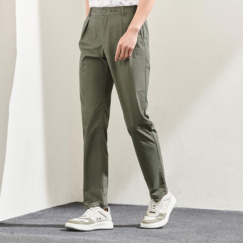 Baoxiniao Men's Business Casual Straight-Leg Trousers