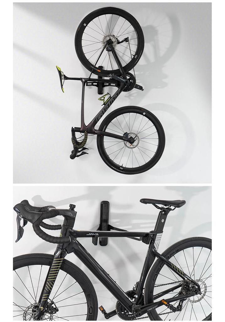 Adjustable Bicycle Wall Mount Rack with Silicone Protection, 40kg Capacity, Space-Saving Design.