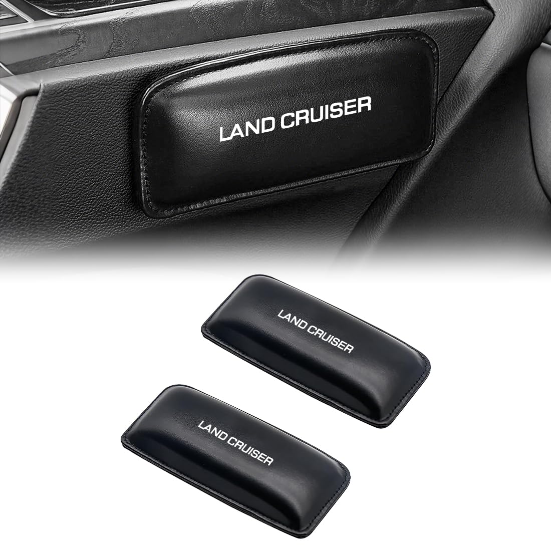 

LAND CRUISER Car Logo Knee Pads for Land Cruiser Prado 150 Series 20 250 Series Car Seat Fatigue Elbow Rest Armrest Rest Knee Knee PU Memory Cotton чёрный