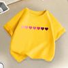 Heart Graphic Print Children Tshirts Summer Casual Fashion Kawaii Girls Colorful Tops Kids ONeck Short Sleeve Tshirts