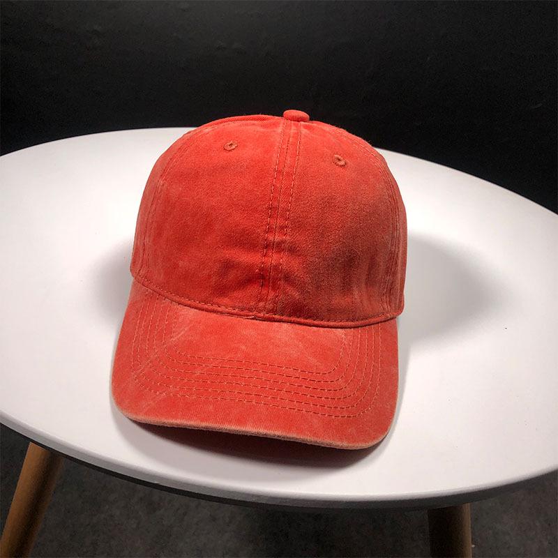 Retro washed cotton solid color baseball cap Korean version hipster street outdoor soft top cap