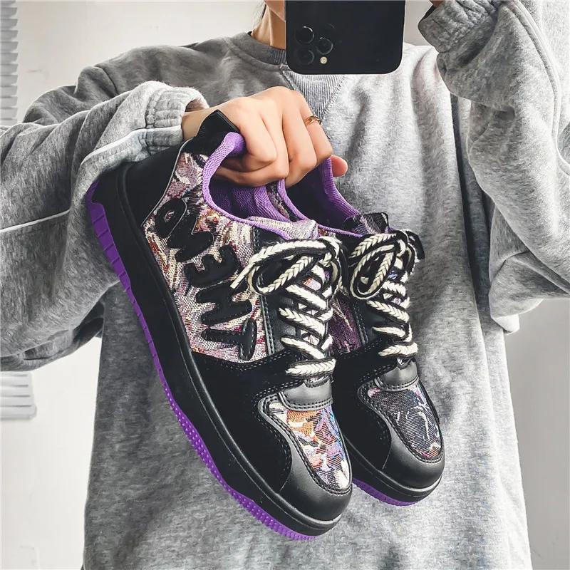 Colorful Color Shoes for Men New All-match Casual Trend Korean Fashion Sneakers Men's Lace-up Platform for Men Casual Shoes