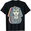 Pharaoh King Tut Egyptian Retro Line Art T-Shirt