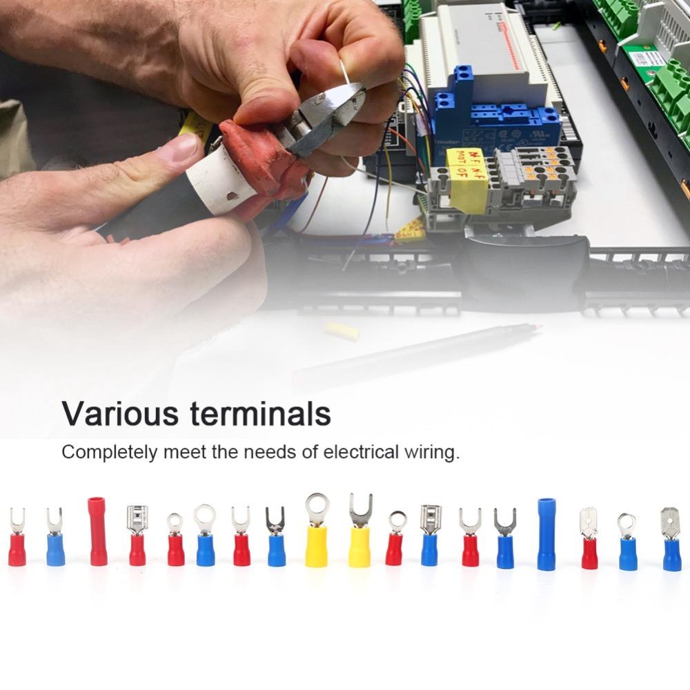 520PCS Red Blue Yellow Cold Pressed Terminal Insulated Durable Electrical Connectors Quick-Connecting Connector