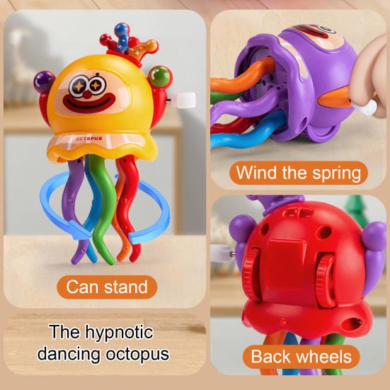Kids Wind-up Dancing Octopus Toy Educational Clockwork Spring Octopus Toy Toddlers Boys Girls Interactive Crawling Cartoon Octopus Toy