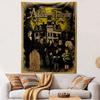 The Addams Family Tapestry Wall Hanging, Spooky Family Movie Poster Art, Retro Wall Decor for Bedroom Living Room Dorm