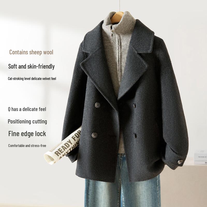 

Handu Yishe Women s Wool-Blend Double-Faced Commuter Coat M