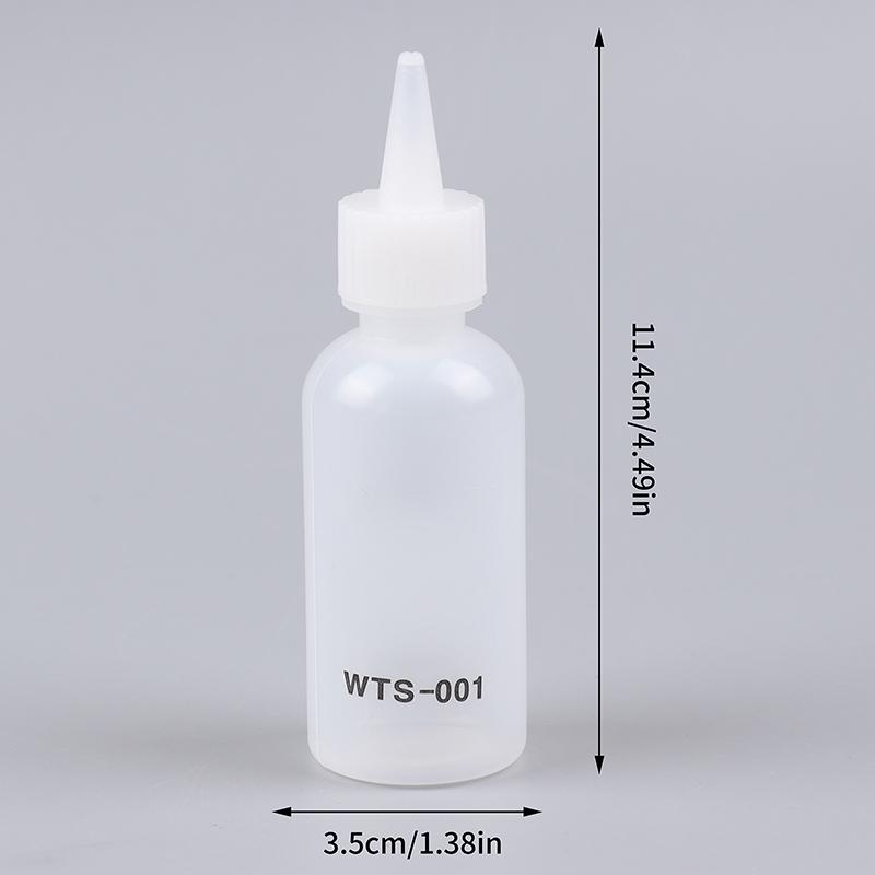 1Pc 50Ml Wts-001 Plastic Liquid Alcohol Bottle With Needle For Dispenser Rosin Solder Flux Paste For Phone Pcb Welding Repair