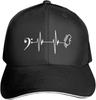 Heartbeat Guitar Headstock Baseball Cap Polyester Adjustable Outdoor Music Hat Unisex