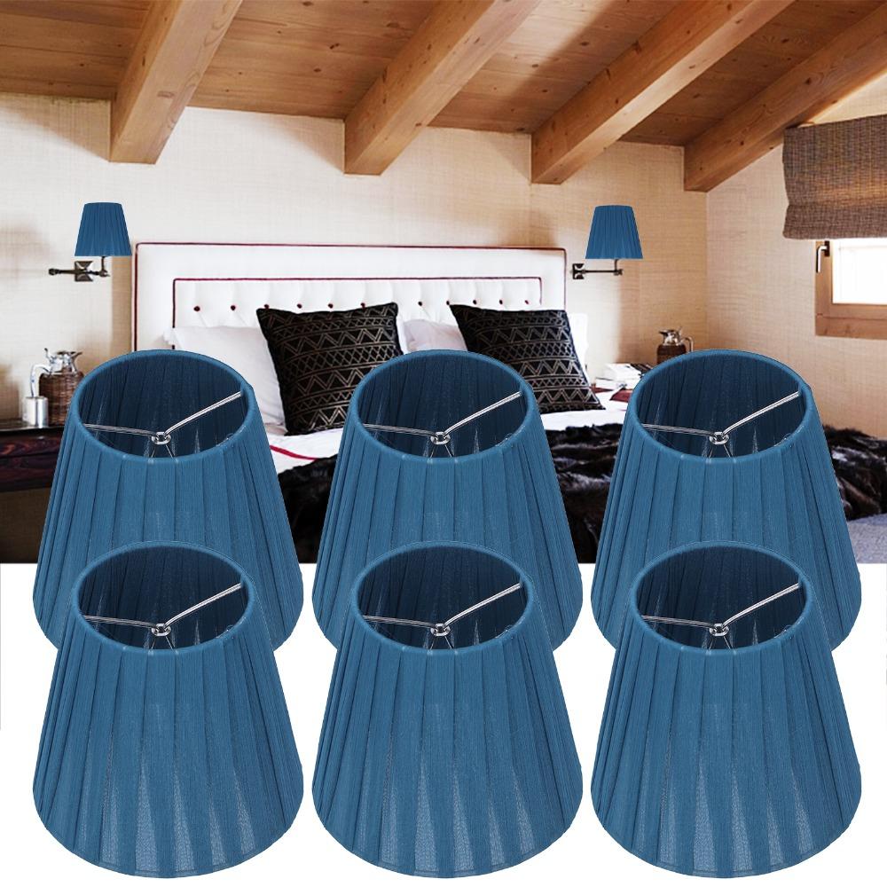 6PCS Clip On Design Modern Simple Lampshade Fabric Chandelier Lampshade  Chandelier Replacement