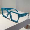 Vintage Square Glasses Women Fashion Oversized Blue Light Blocking Optical Frames Trendy Patchwork Rim Design Eyeglasses