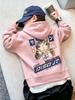 Autumn Winter Cartoon Cat Ramen Back Print Pullover Boys Girls Long Sleeve Hooded Sweatshirt Streetwear Children Warm Top