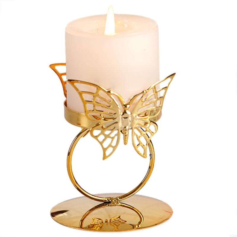 62KD Eid Decoration Moon Castle Butterfly Iron Holder for Table Centerpieces Metal Candlestick Stand Party Gift