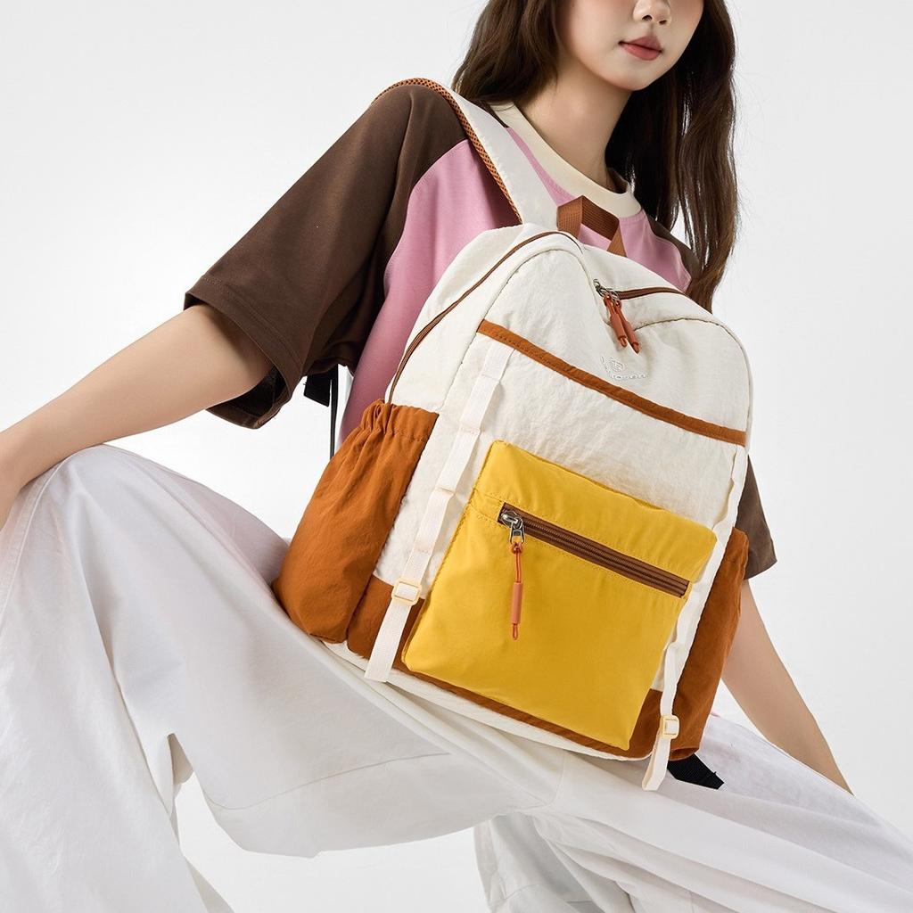 Schoolbag Simple Color Matching High School Student Schoolbag Women's 1011 New Large-capacity Backpack Men's Short-distance Lightweight Travel