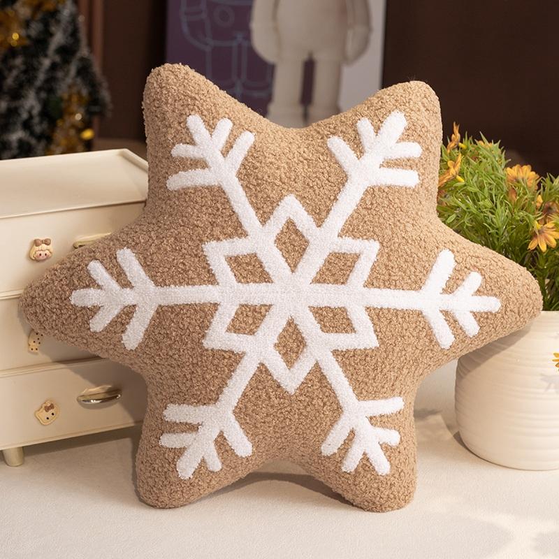 Christmas Soft Stuffed Pillow Cushion Winter Snowflake Plush Toy Dolls Merry Christmas Decors Kid Gifts Happy Latest Year