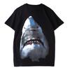 European Dogfish Print Loose Pure Cotton Insulating Couple's Outfit Short-sleeved T-shirt for
