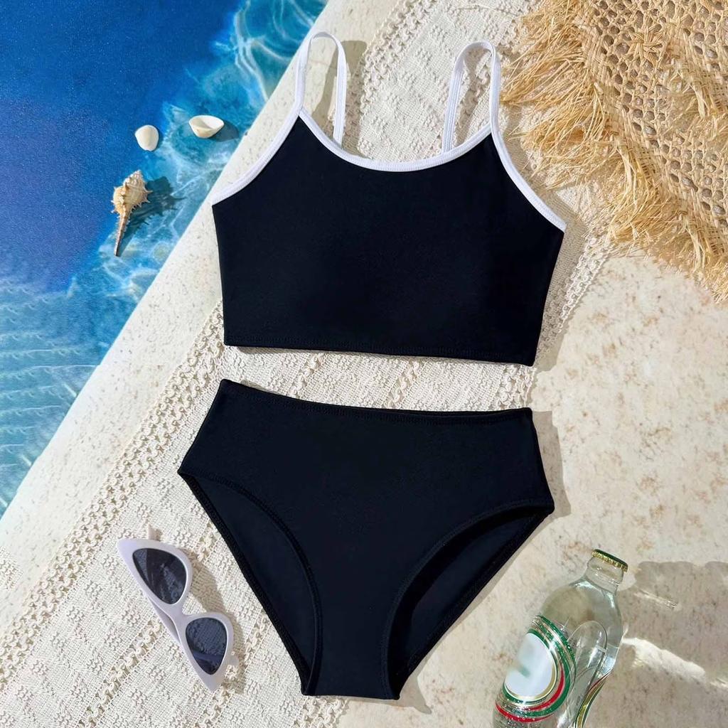 Girls Color Bikini Set Two Piece Swimsuits for Kids Summer Beach Vacation