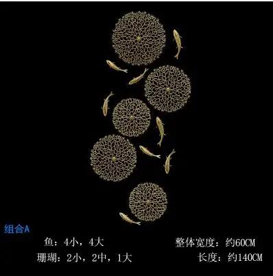 Copper Wealth Attracting Carp Wall Decoration Wall Pendant Living Room Entrance Corridor Decoration Sofa Background Wall Decor